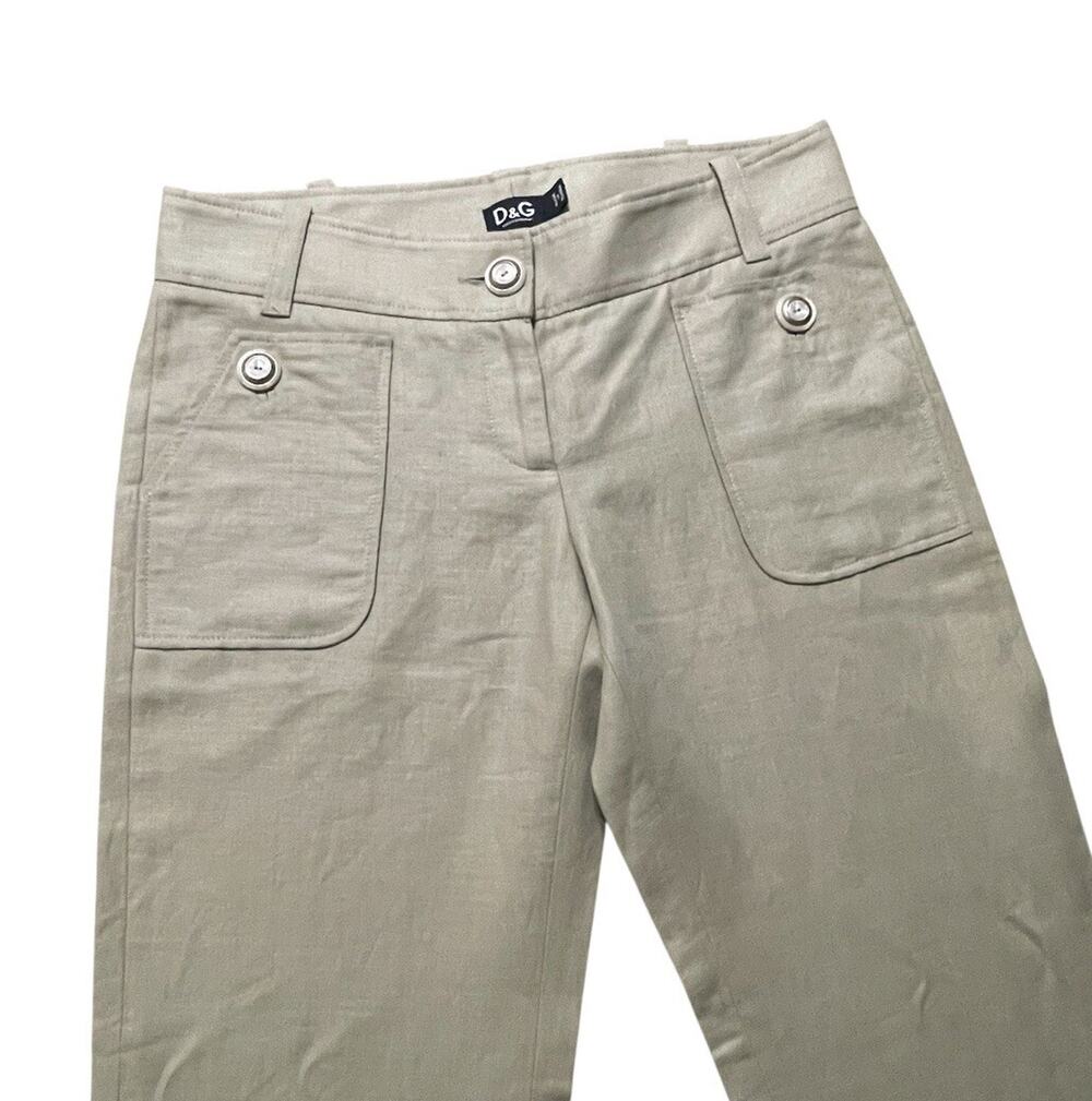 Dolce & Gabbana Pants Beige Womens Sz US 6/ EU 38 Cotton Linen Modern Trouser